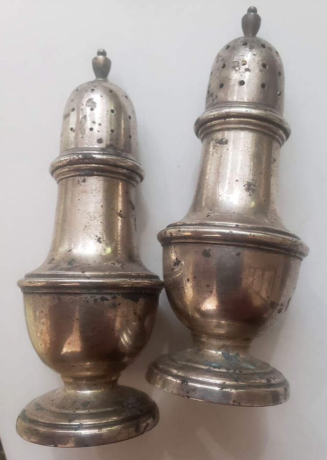 George II-Repro (Sterling, Hollowware) Salt and Pepper Set by Ellmore-1