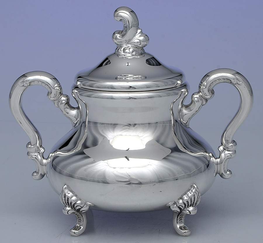 EIL3 (Sterling, Hollowware) Sugar Bowl & Lid by Emil Hermann (Germany)-1