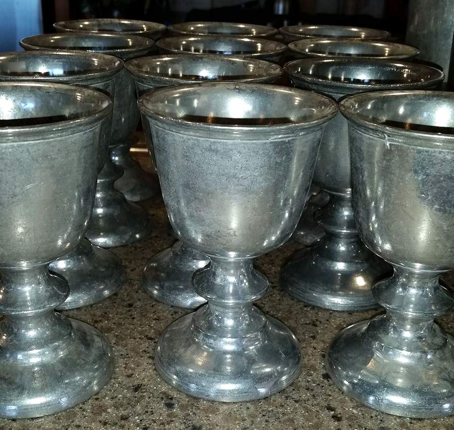 Pewter Hollowware Wine Goblet by Eales 1779 (Leonard Silver)-1