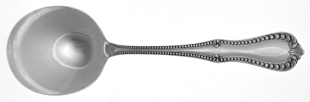 Georgian Bead (Sterling) Round Bowl Soup Spoon (Gumbo) by Ellmore-1