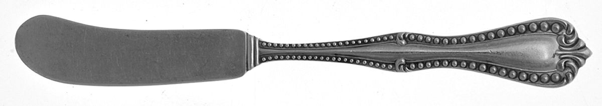 Georgian Bead (Sterling) Flat Handle Butter Spreader by Ellmore-1