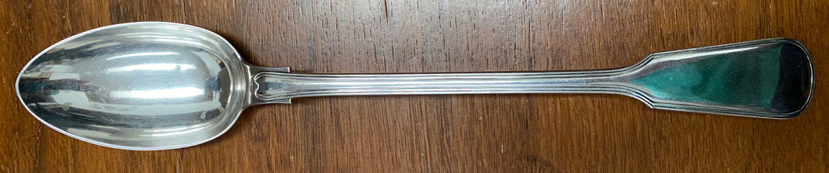 ELK35 (Silverplate) Large Solid Dressing Spoon by Elkington-1