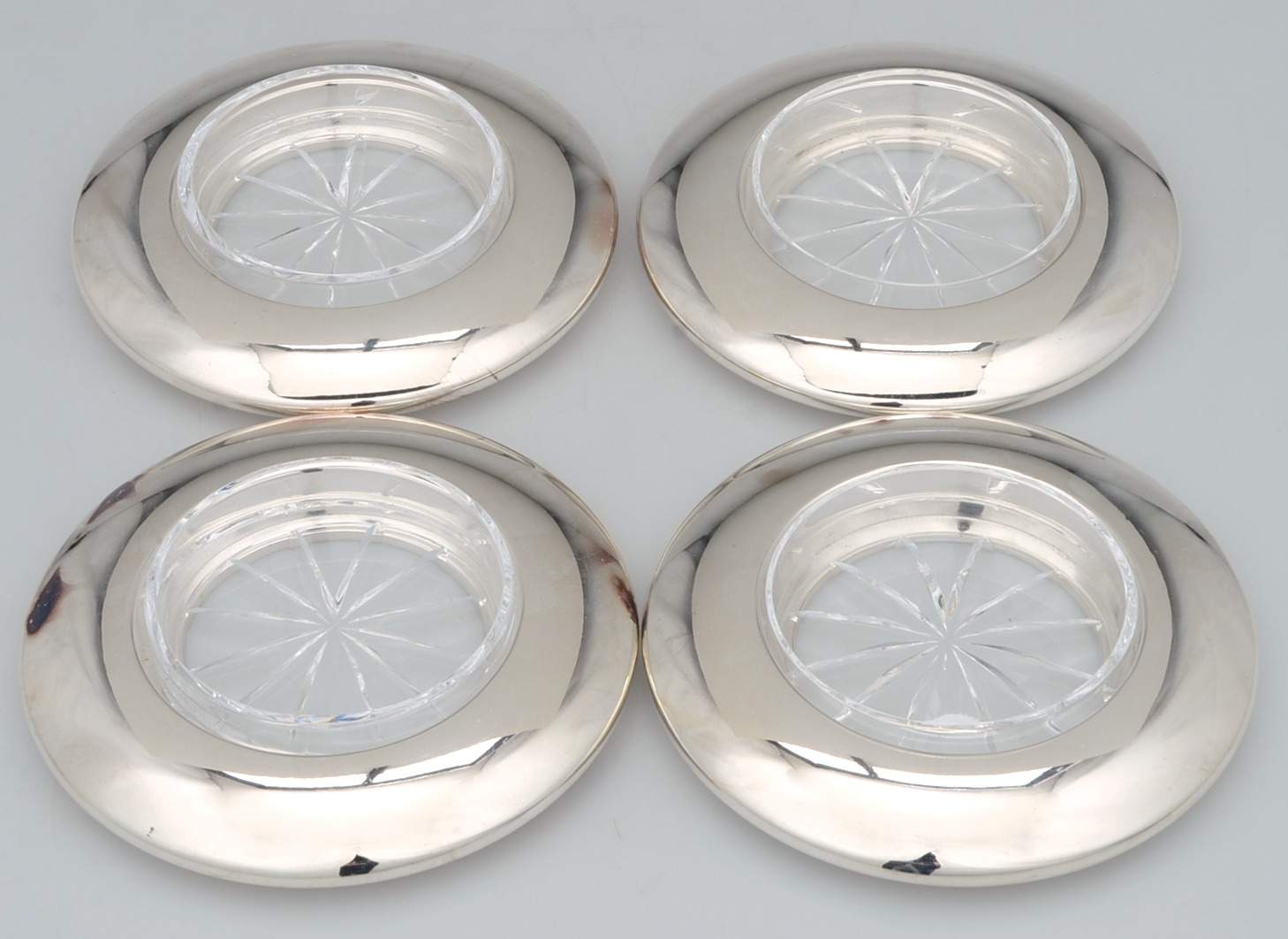 Galet (Silverplate, Hollowware) Individual Caviar & Glass Bowl - Set of 4 by Ercuis-1