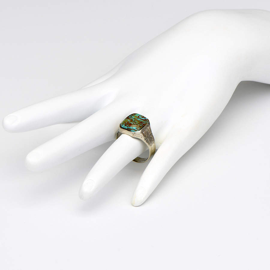 10KW Blue & Brown Swirl Gemstone Ring-5