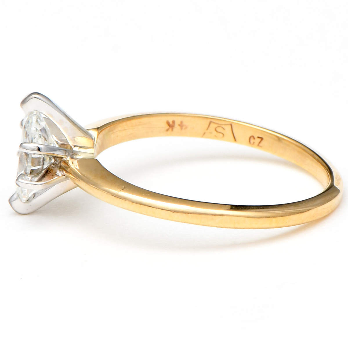 14KW Oval Diamond (.76) Solitaire Ring-3