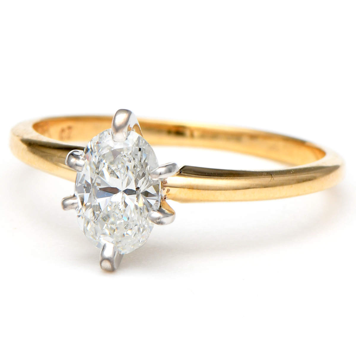 14KW Oval Diamond (.76) Solitaire Ring-1