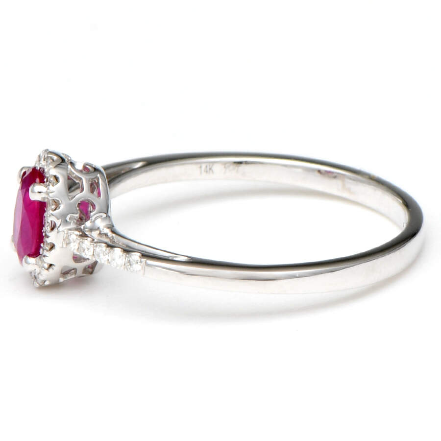 14KW Ruby(0.42) & Diamond(0.10) Halo Ring-3