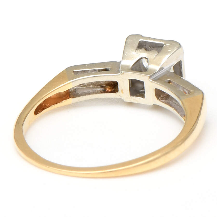 14KYW Retro Modern Box Head Diamond (0.34) Ring-2