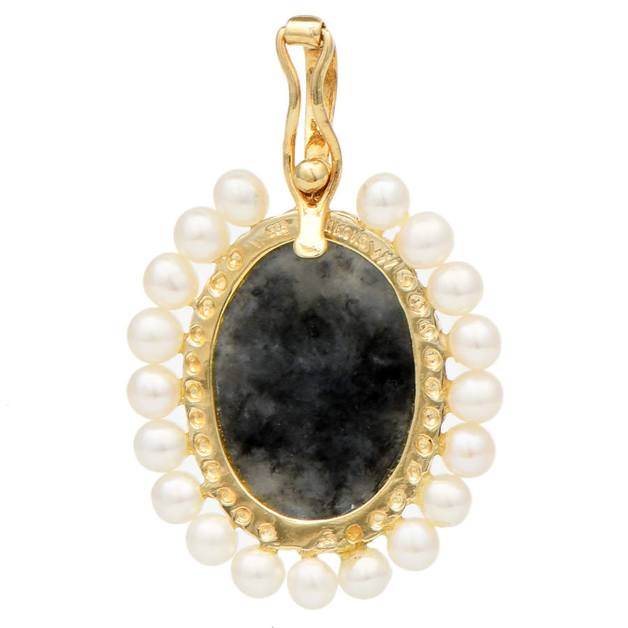 14KY Jadeite & Pearl Enhancer Pendant-2