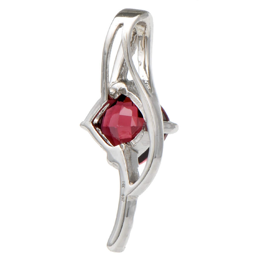 14KW Garnet(1.20) & Diamond(0.05) Pendant-2