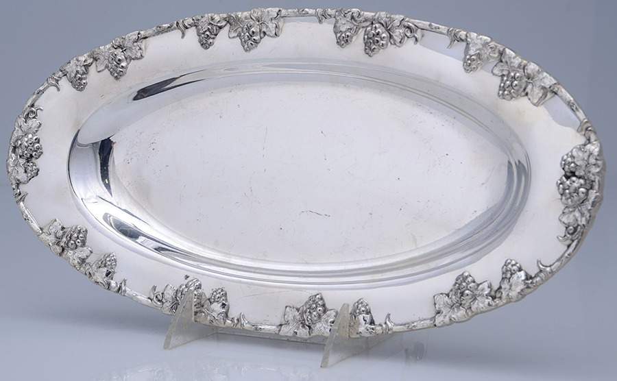 527 (Silverplate, Hollowware) 14" Bread Tray by English Silver Mfg Co.-1