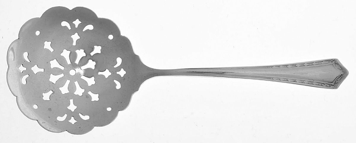 Sterling Flatware Solid Bon Bon Spoon with Pierced Bowl by Ellmore-1