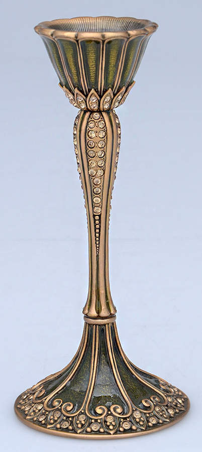 Stemware (Gold & Silverplated) St Moritz Stem-Gold Plated, Green, Lt Colorado Cry by Edgar Berebi-1