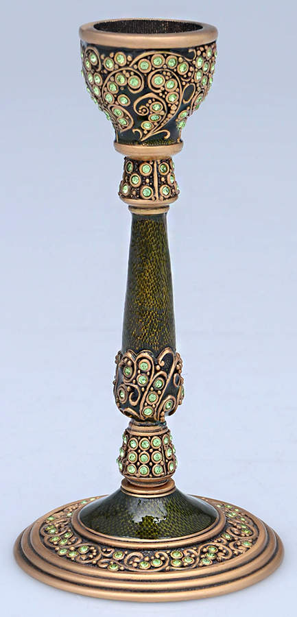 Stemware (Gold & Silverplated) Milan Stem-Gold Plated, Watercress, Peridot Crysta by Edgar Berebi-1