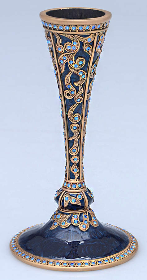 Stemware (Gold & Silverplated) Brussels Stem-Goldplated,Blue w/Blue Swarovski Cry by Edgar Berebi-1