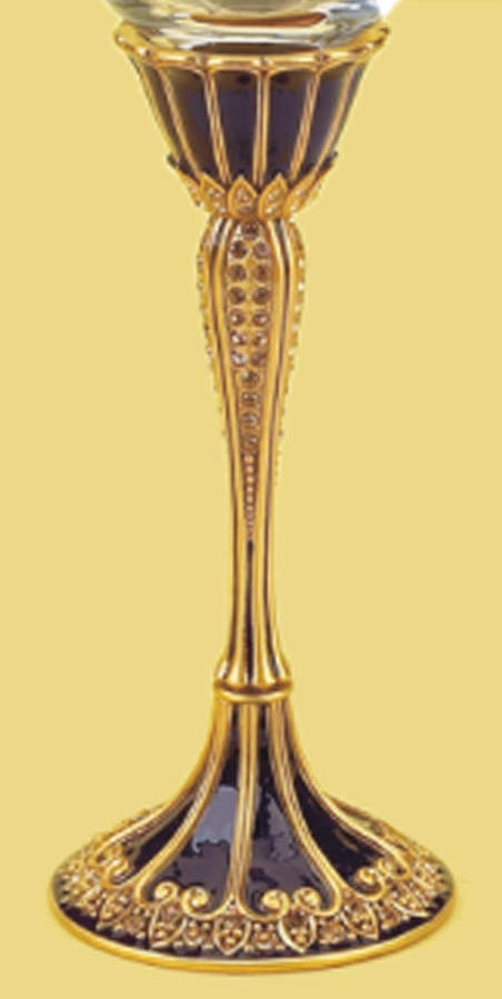 Stemware (Gold & Silverplated) St Moritz Stem-Gold Plated, Cobalt w/Topaz Crystal by Edgar Berebi-1