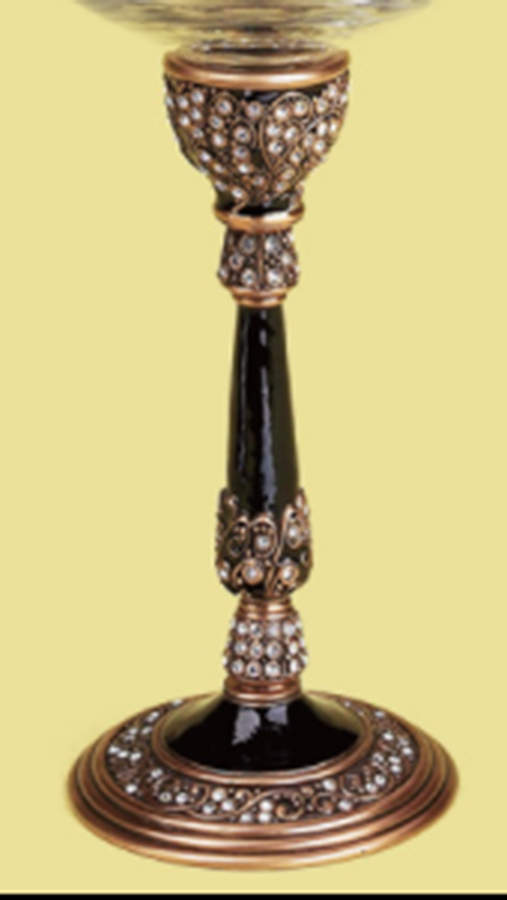 Stemware (Gold & Silverplated) Milan Stem-Gold Plated, Jet Black with Crystal by Edgar Berebi-1