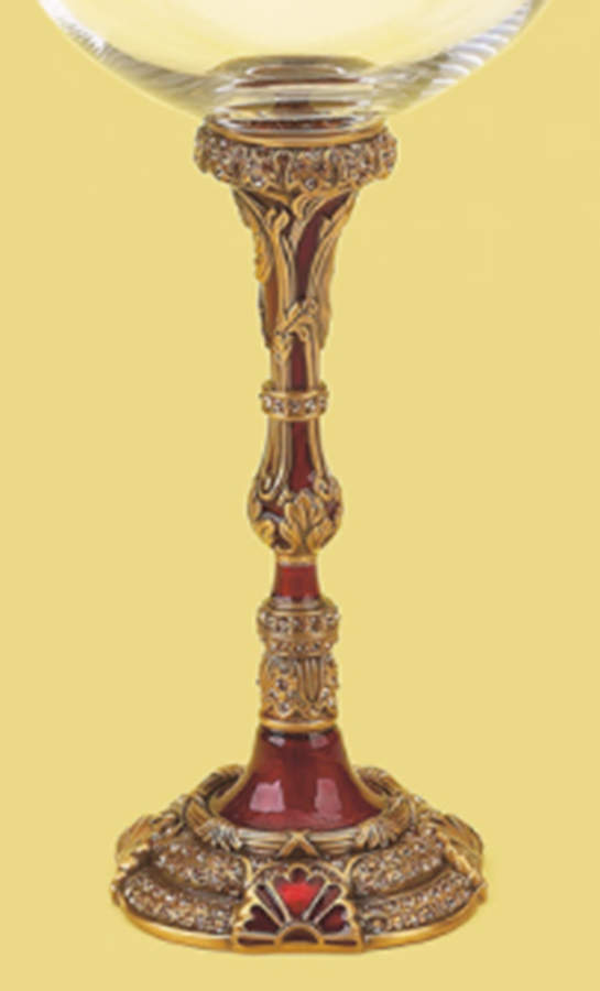 Stemware (Gold & Silverplated) Valencia Stem-Goldplated, Garnet w/Topaz Crystal by Edgar Berebi-1