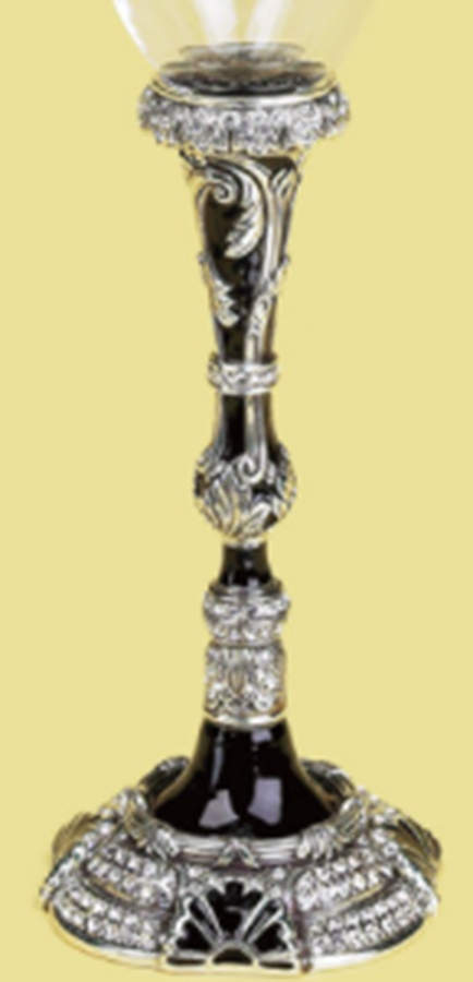 Stemware (Gold & Silverplated) Valencia Stem-Silverplate, Jet Black w/Crystals by Edgar Berebi-1