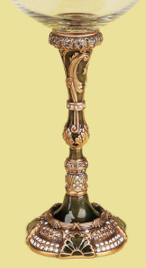 Stemware (Gold & Silverplated) Valencia Stem-Goldplated w/Opal & Crystals by Edgar Berebi-1