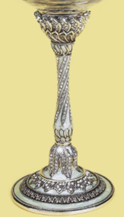 Stemware (Gold & Silverplated) Devonshire Stem-Silverplate, Pearl w/Crystals by Edgar Berebi-1