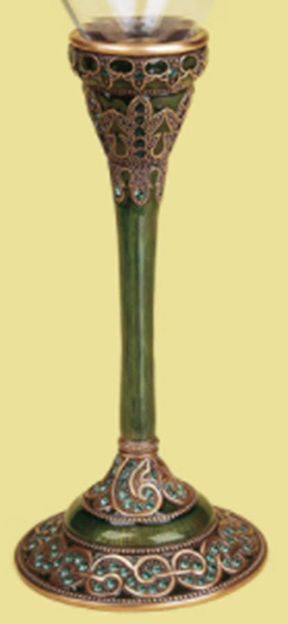 Stemware (Gold & Silverplated) Alexandria Stem-Goldplated,Green w/Erinite Crystal by Edgar Berebi-1