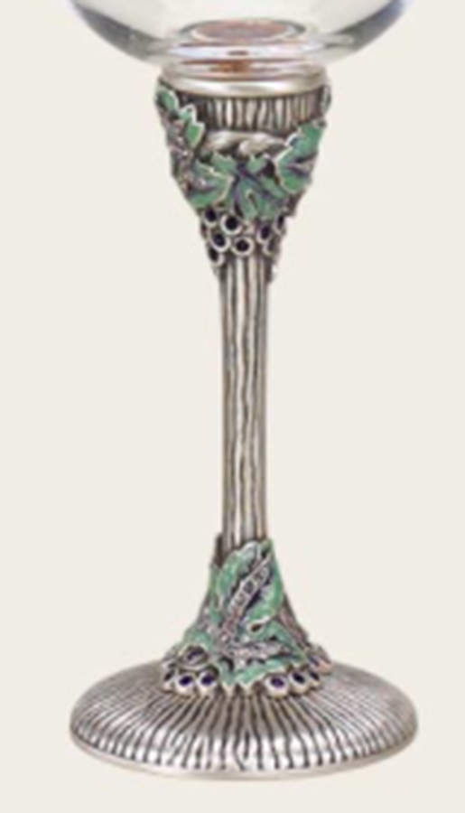 Stemware (Gold & Silverplated) Turin Stem-SLVP, Purple & Green w/Crystals by Edgar Berebi-1