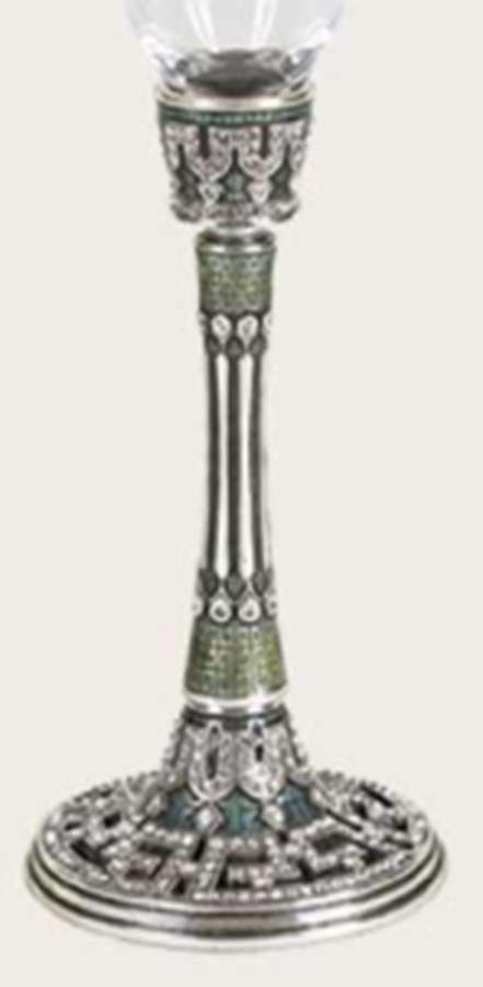 Stemware (Gold & Silverplated) Thames Stem-SLVP, Gray w/Clear Swarovski Crystals by Edgar Berebi-1