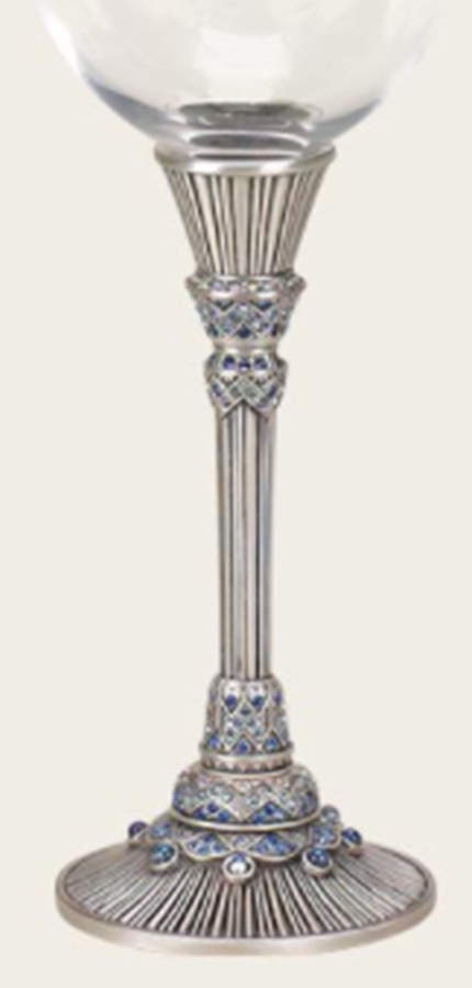 Stemware (Gold & Silverplated) Sofia Stem-Silverplate, Sapphire w/Crystals by Edgar Berebi-1