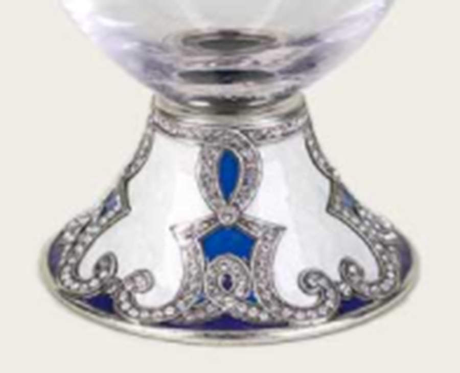 Stemware (Gold & Silverplated) Short Stem-Silverplate, Blue Color by Edgar Berebi-1