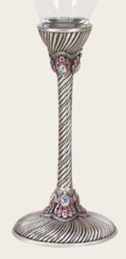 Stemware (Gold & Silverplated) Sevilla Stem-Silverplate Crystal w/Rose Crystals by Edgar Berebi-1