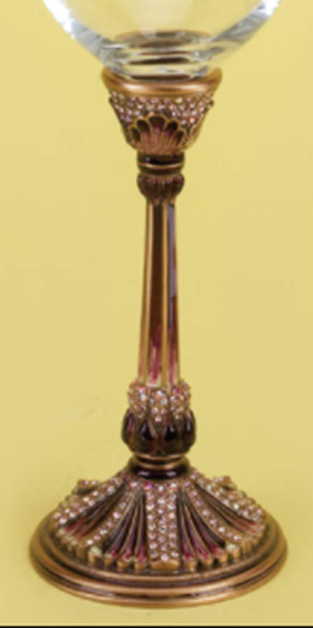 Stemware (Gold & Silverplated) Santiago Stem-Goldplated,Ivory & Red w/Rose Cry by Edgar Berebi-1