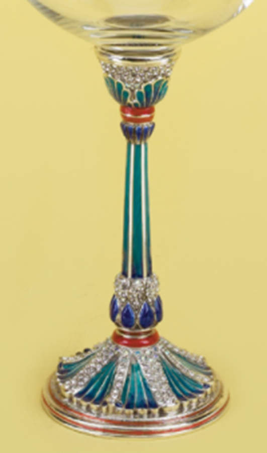 Stemware (Gold & Silverplated) Santiago Stem-SLVP, Blue,Red & Orange w/Crystals by Edgar Berebi-1