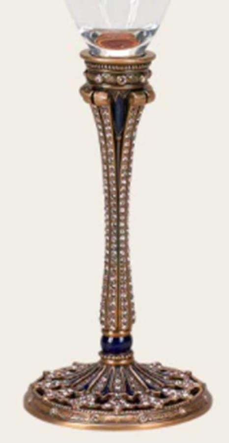 Stemware (Gold & Silverplated) San Remo Stem-Goldplated,Sapphire & Silk Crystals by Edgar Berebi-1