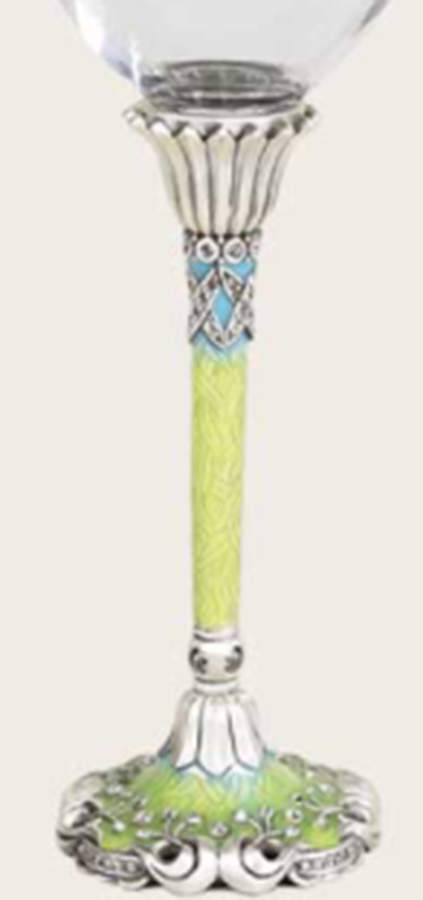 Stemware (Gold & Silverplated) San Miguel Stem-SLVP,Green & Turquoise w/Swarovski by Edgar Berebi-1