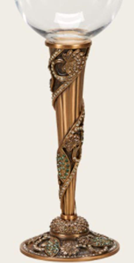 Stemware (Gold & Silverplated) Samara Stem-SLVP&GP,Green & Topaz Swarovski Cry by Edgar Berebi-1