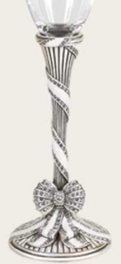 Stemware (Gold & Silverplated) Ribbon & Bow Stem-SLVP,Ivory Pearl w/Swarovski Cry by Edgar Berebi-1