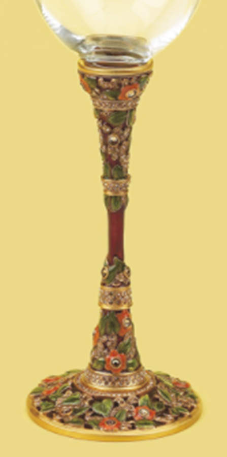 Stemware (Gold & Silverplated) Provence Stem-Gp,Garnet & Clover w/Topaz Crystal by Edgar Berebi-1