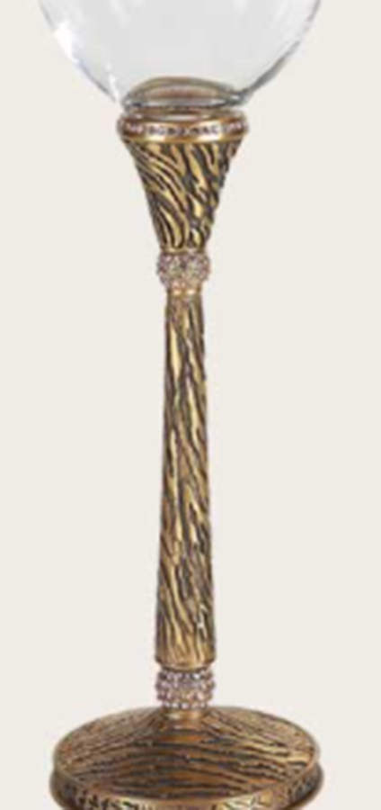 Stemware (Gold & Silverplated) Out of Africa Stem-Goldplated w/Silk Swarovski Cry by Edgar Berebi-1