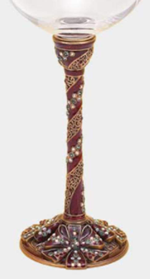 Stemware (Gold & Silverplated) Noel Stem-Goldplated, Garnet w/Swarovski Crystals by Edgar Berebi-1
