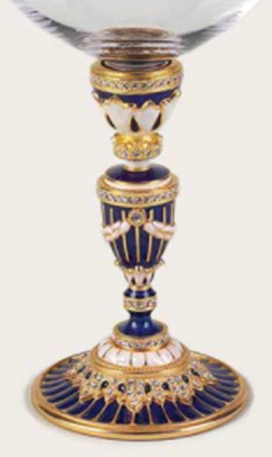 Stemware (Gold & Silverplated) Minsk Stem-Goldpltd,Sapphire&Pearl w/Swarovski Cry by Edgar Berebi-1