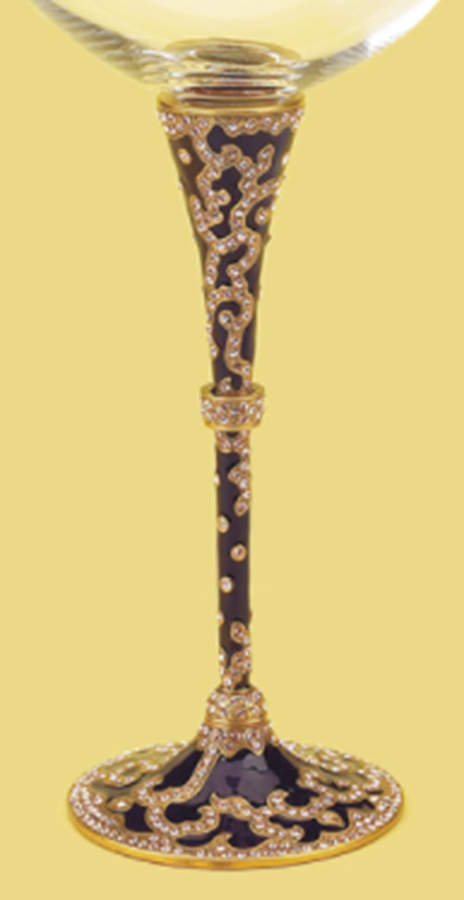 Stemware (Gold & Silverplated) Madrid Stem-Goldplated, Purple w/Silk Crystals by Edgar Berebi-1