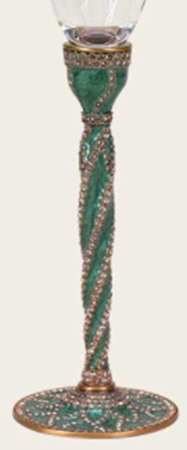 Stemware (Gold & Silverplated) Lisbon Stem-Goldplated, Green w/Silk Crystals by Edgar Berebi-1