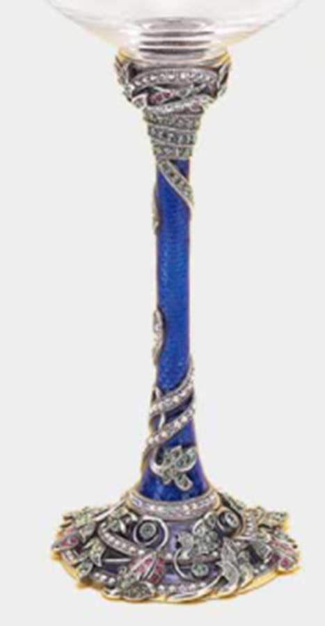 Stemware (Gold & Silverplated) Jardin de Provence-SLVP,Sapphire w/Swarovski Cry by Edgar Berebi-1