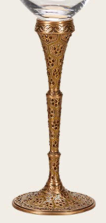 Stemware (Gold & Silverplated) Honeycomb Stem-GP, Chartreuse w/Smoke Crystals by Edgar Berebi-1