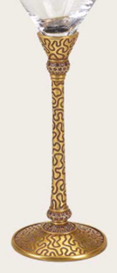 Stemware (Gold & Silverplated) Helskinki Stem-Goldplated, Lt Topaz Crystals by Edgar Berebi-1