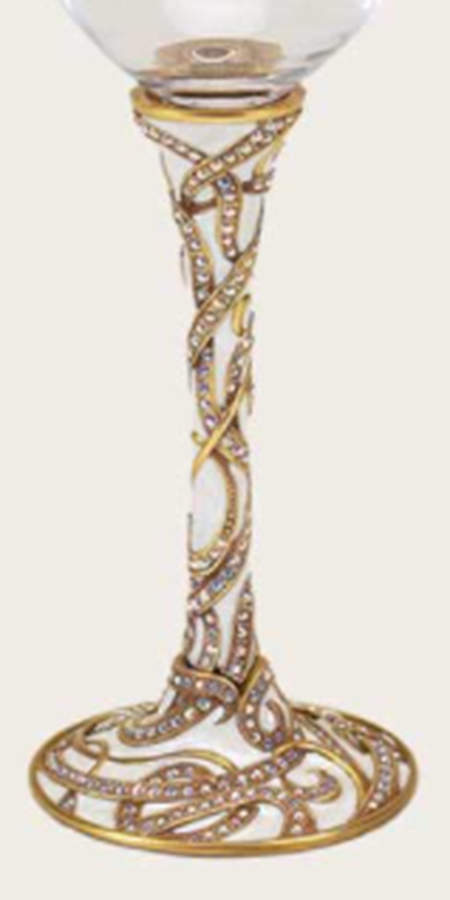Stemware (Gold & Silverplated) Gilda Stem-Goldplated, Pearl w/Swarovski Crystals by Edgar Berebi-1