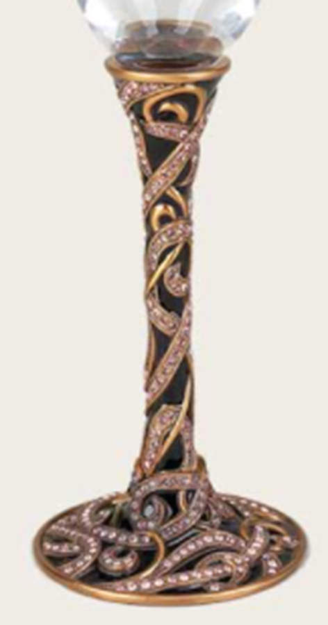 Stemware (Gold & Silverplated) Gilda Stem-Goldplated, Jet w/Swarovski Crystals by Edgar Berebi-1