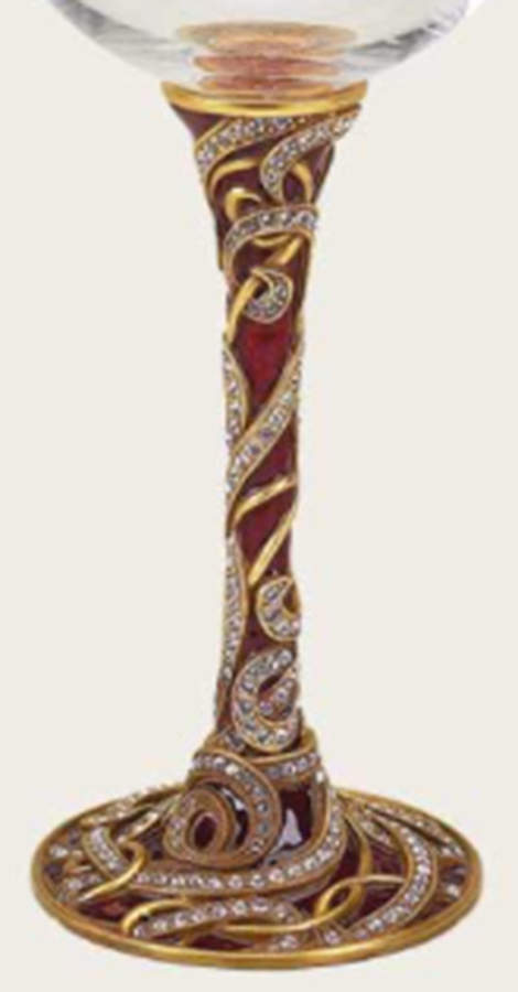 Stemware (Gold & Silverplated) Gilda Stem-Goldplated,Garnet w/Swarovski Crystals by Edgar Berebi-1