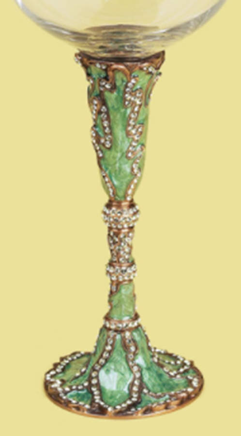 Stemware (Gold & Silverplated) Geneva Stem-Goldplated, Celedon w/Jonquil by Edgar Berebi-1